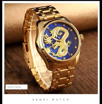 Amazon.co.jp: [DUBFKBSH] メンズ 高級 ゴールド 中国龍