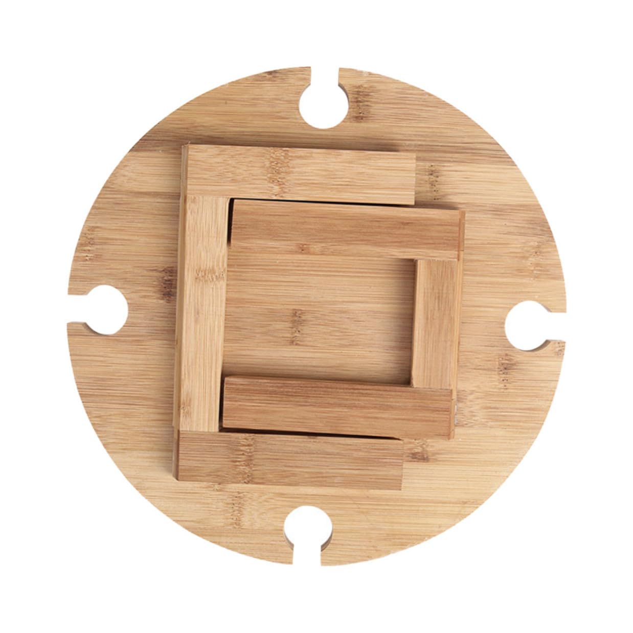 Table camping portable bois Mikinona avec support à vin pour randonnée