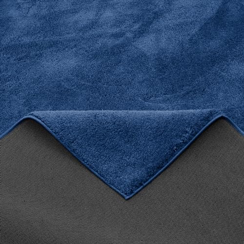 Tapis moelleux doux bleu foncé Pergamon Luxe à longs poils - 4