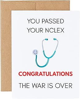 Funny Nurse Card, Passing NCLEX, Nurse Graduation Note, Message for Grad Party, Congratulations The War Is Over, Registered Nurse Examination, Registered Nurses, Career Gift