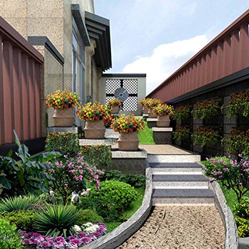 Artificial Flowers Fake Outdoor Flower Arrangements Cemetery Flower Decor Plastic Uv Resistant For Garden Table Centerpieces 6 Bundles(Multicolor) #TOP2