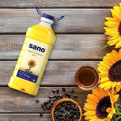 Image of Sano Sunflower Oil 5+1 Litre Pet Bottle - Pure, Nutrient-Rich Cooking Oil with High Smoke Point - Ideal for Frying, Sauteing, and Baking - Pack of 2 Bottles