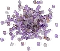 Vista 4 de Cuentas de amatista natural en forma de cilindro corto 2x3mm 155 piezas Tubo Cuentas sueltas de piedras semipreciosas para hacer joyas Diseño