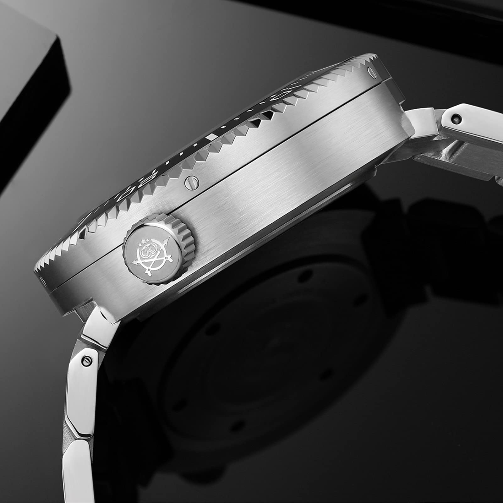 ADDIESDIVE Reloj Analógico para Hombres de Automático con Correa en Acero Inoxidable 100bar