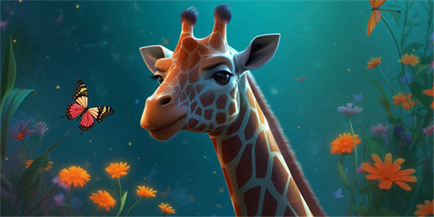 5D Diamond Painting Kit Completo, DIY Diamond Painting Giraffe Pittura Diamante Adulti Bambini Painting Diamond 5D Fai Da Te, Ricamo a Punto Croce Pittura di Diamanti per Decorazione Casa 90x180cm