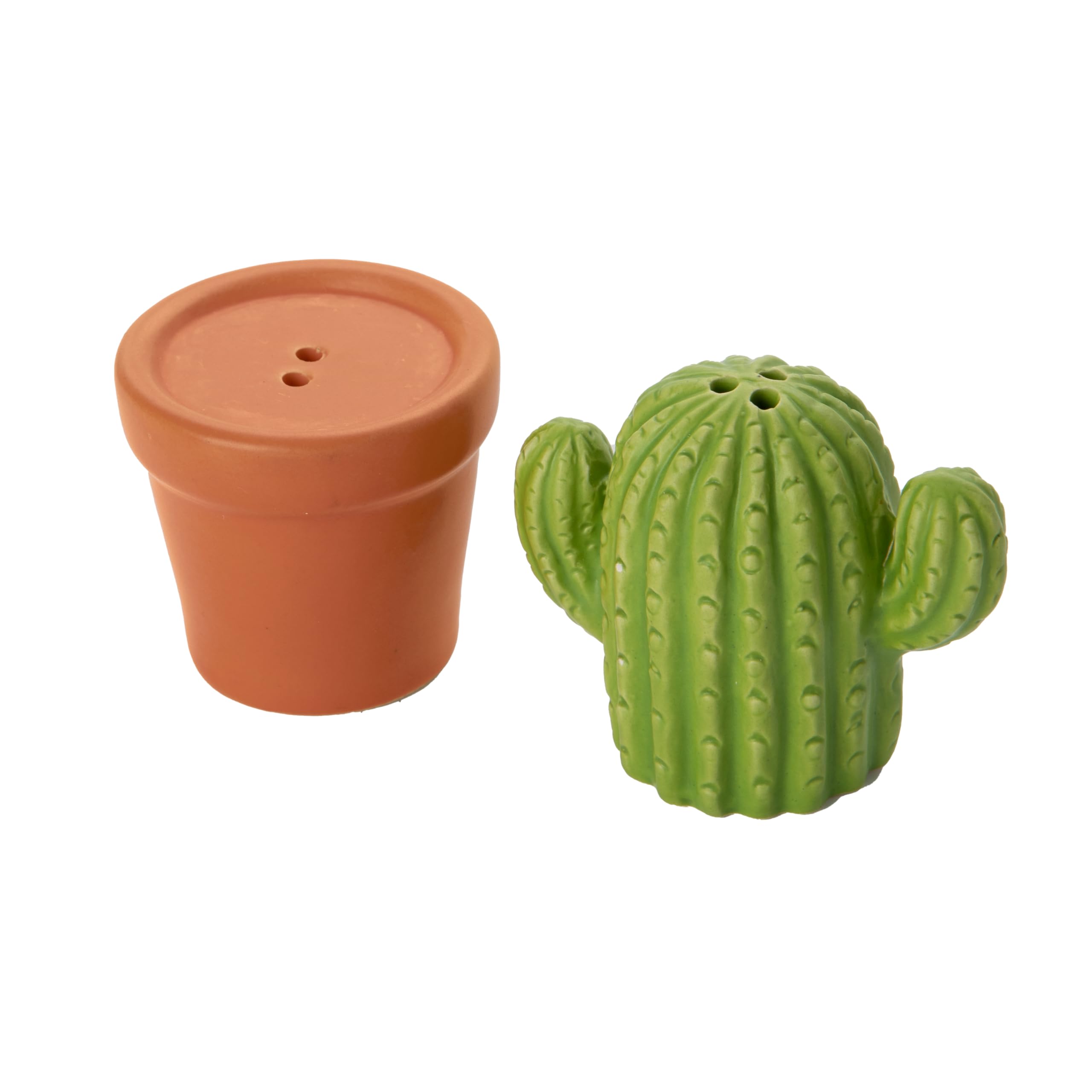 Fisura, Salt and Pepper Shaker Set, Ceramic Cruet Set, Cute Cactus Design, Kitchen Table Condiment Set, Farmhouse Style Decor - Image 2