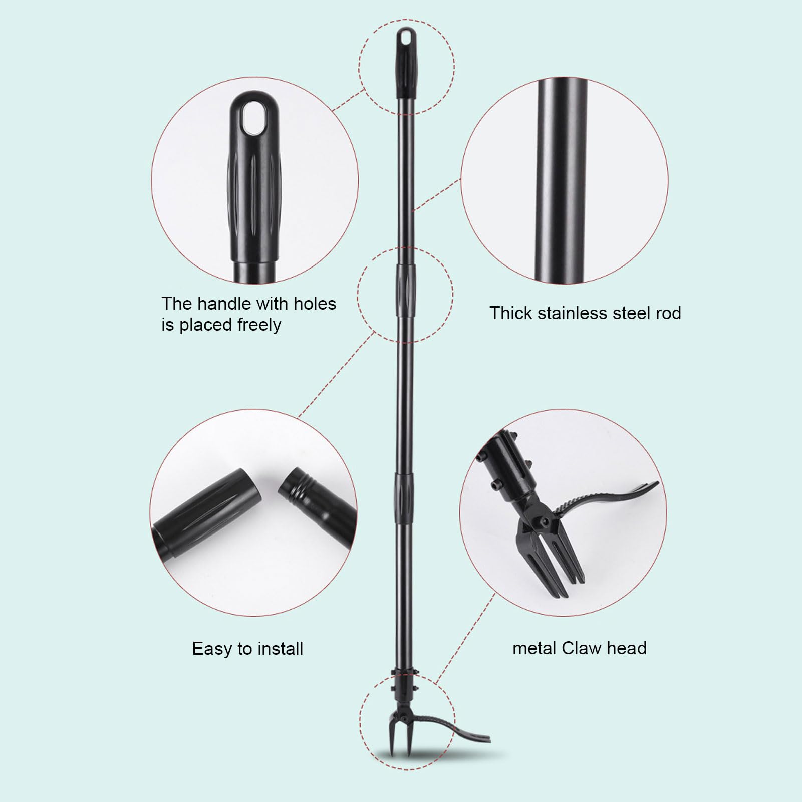 Sarchiatore a Mano Lunga, Sarchiatore in Acciaio Fuso Efficiente e Facile da Usare per il Giardino (Focketvn86c4tk2o-12)