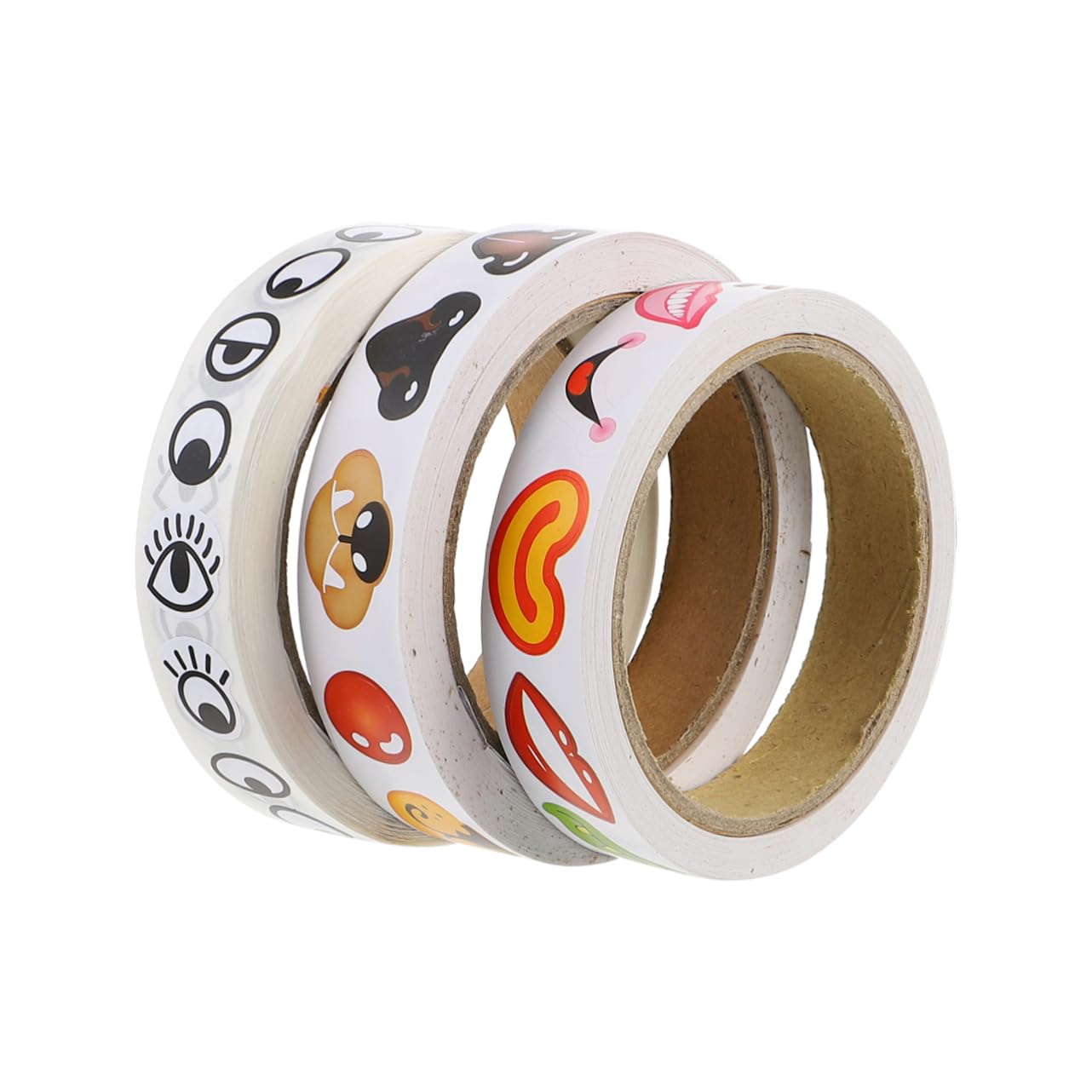 YARNOW Eye Nose Mouth Stickers for Kids Self-Adhesive Cartoon Labels for DIY Art Craft Projects 3 Shapes Pack