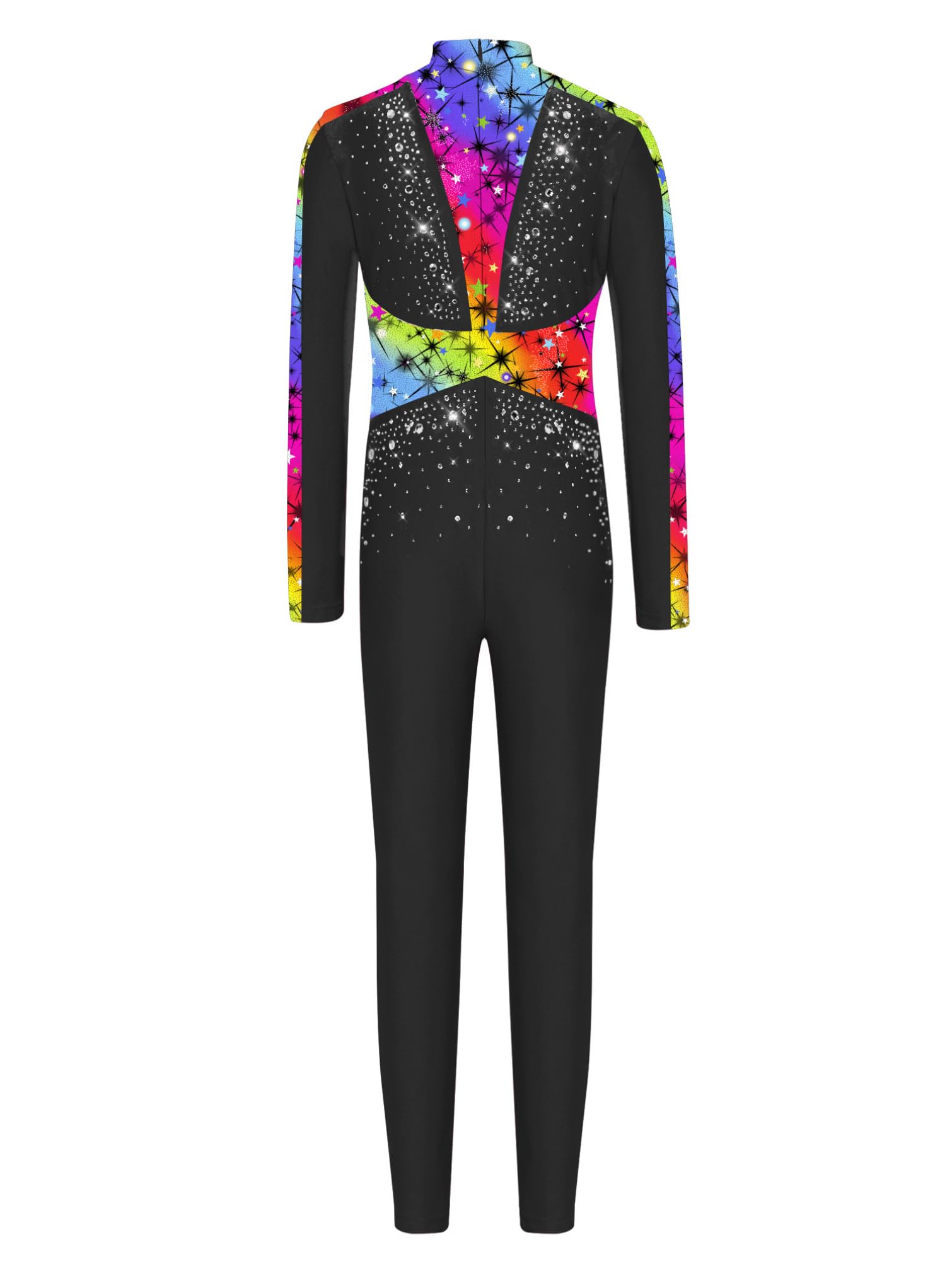 TiaoBug Maillot De Deportivo Gimnasia Para Niñas Mono Brillante De Baile De Manga Larga Traje De Cuerpo Entero Maillot De Patinaje Artistico