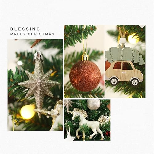 Miniatura 5 de Generic Mini árbol de Navidad de 19.7 pulgadas con luces LED y estrella superior, verde, cloruro de polivinilo