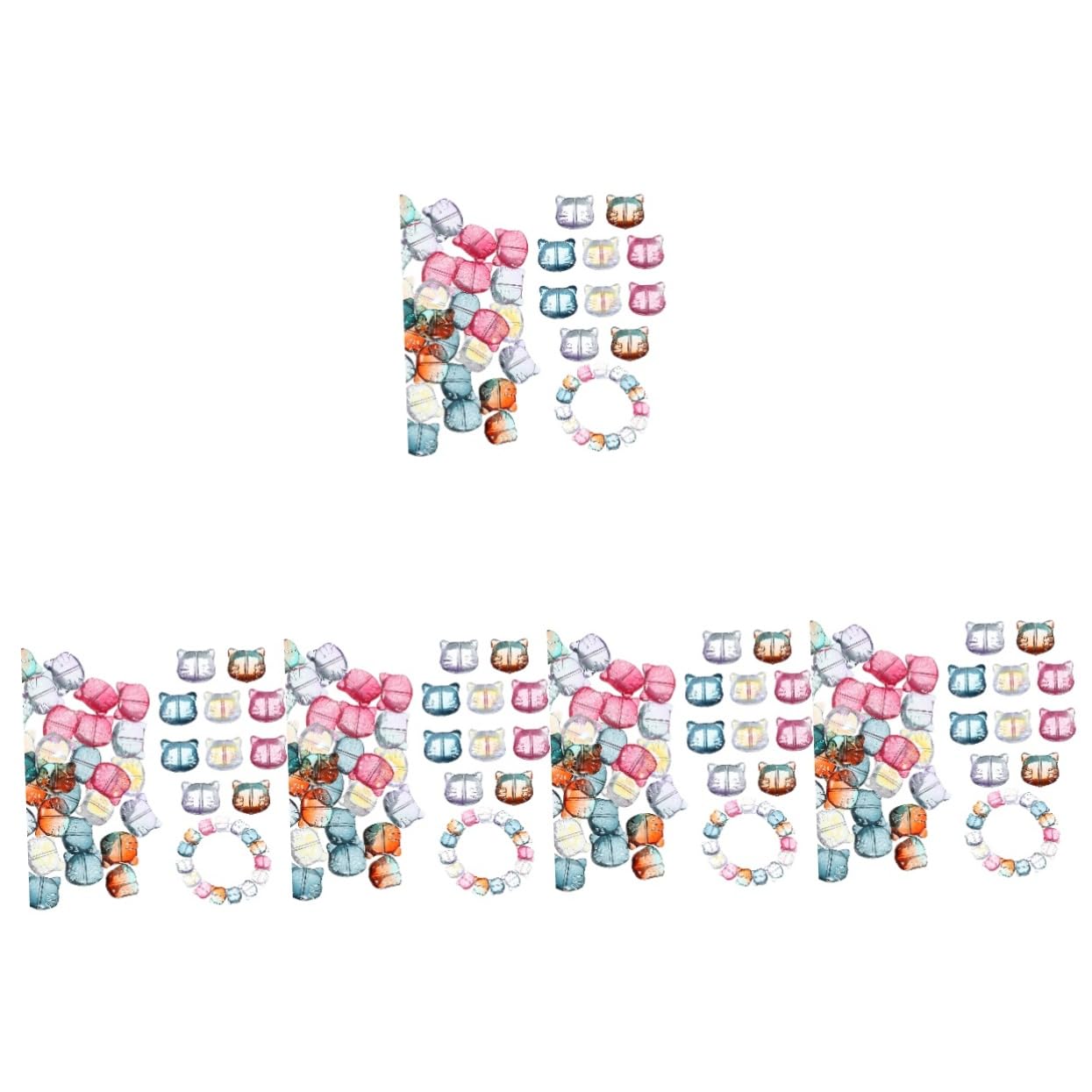 jojofuny 5 Set Pz Perline Colorate Forma Kit Perline Per Bracciali E Collane Distanziatrici Per Creazioni Artigianali Per Amanti Dei 50 Pezzi * 5