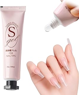 Sorara Beautyネイルチップ専用接着ジェル 大容量30g|UV/LED対応 ソリッドタイプ 高密着 超強力接着 手で押さえ不要|ネイルパーツ・3Dアートにも対応 (訳あり品:軽微なキズ, 透明)