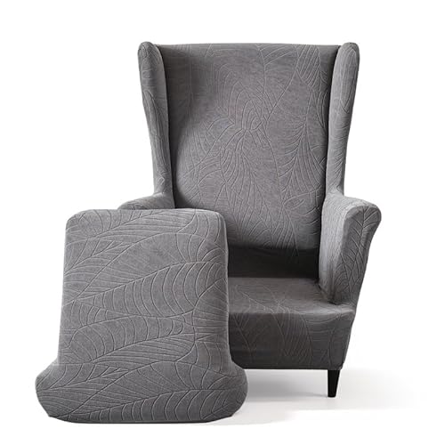 Mingfuxin Wingback Chair Covers, 2 Piece Set Stretch Armchair Sofa Slipcovers with Cushion Covers,Thicken Washable Wing Chair Slipcover Furniture Protector for Living Room Bedroom