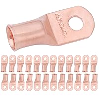 Vista 493 de SELTERM - 2 terminales de anillo resistentes para cable de batería, calibre 4 AWG, pernos de 3/8 pulgadas, terminales de calibre 4, ojales de cobre