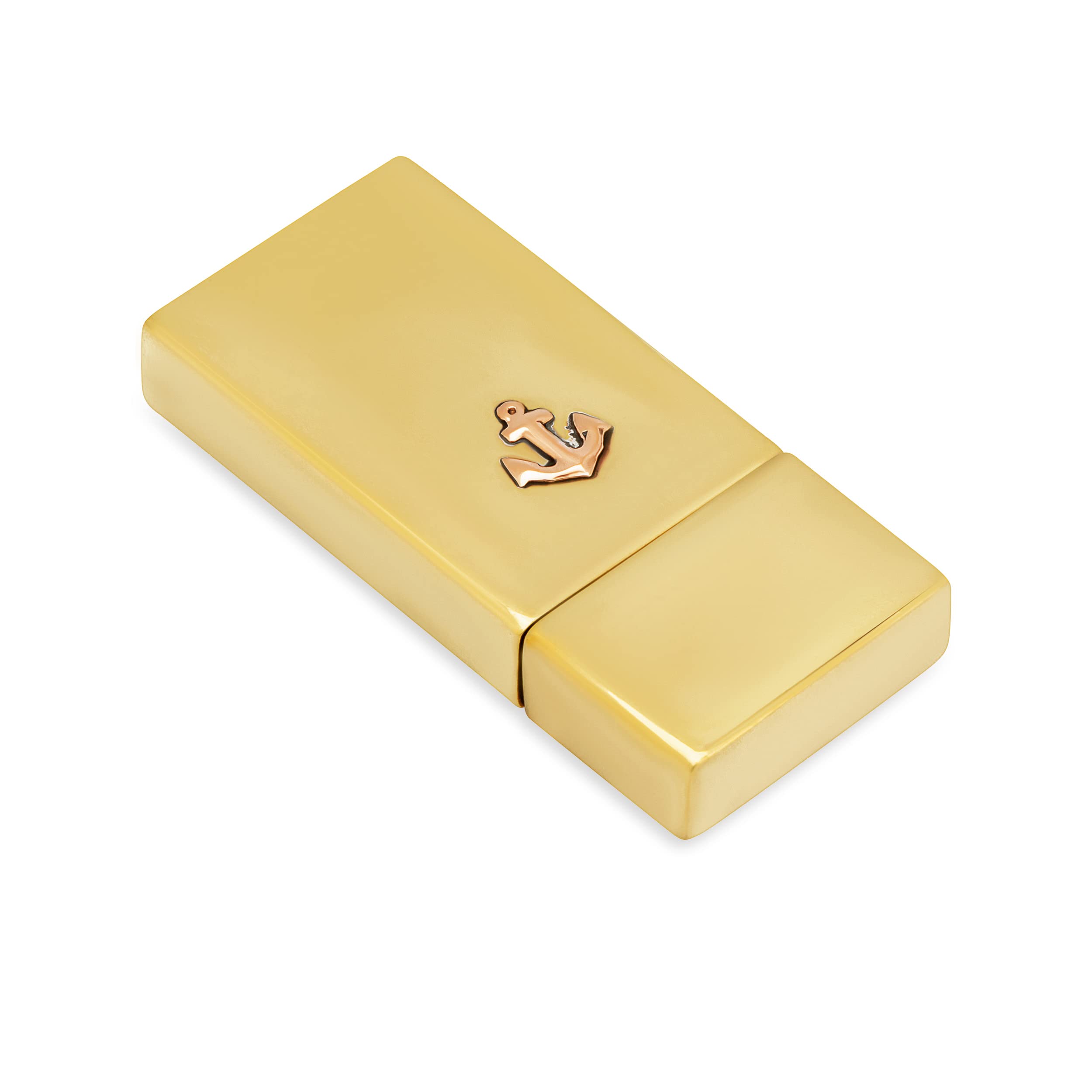 Nklaus Gold 11503 Portable Sliding Ashtray Brass 3 X 7 X 1 Cm Anchor Ashtray Maritime Style For Boat And Patio