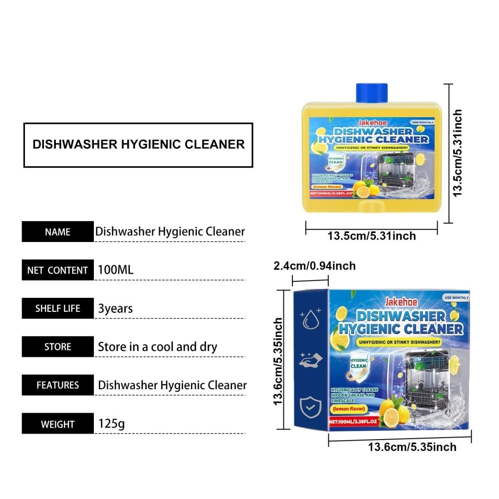 1 pz—3 pz Detergente e disincrostante for lavastoviglie da 100 ml - Profumo di limone, rimuove calcare e grasso, sicuro for i piatti, formula ecologica, compatibile con Jakehoe(3pcs)