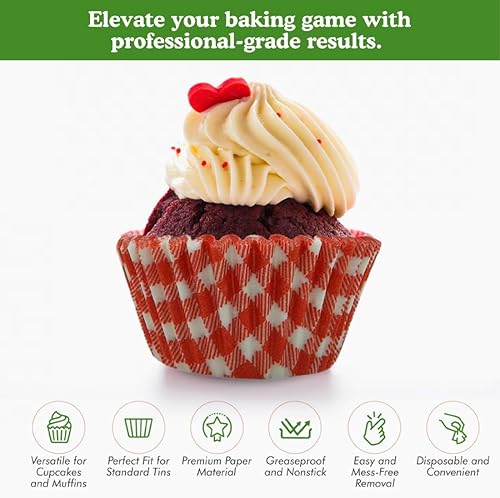 Vista 52 de Regency Wraps Vasos para hornear de grado profesional a prueba de grasa, paquete de 40 unidades, revestimientos estándar, lunares azul cobalto