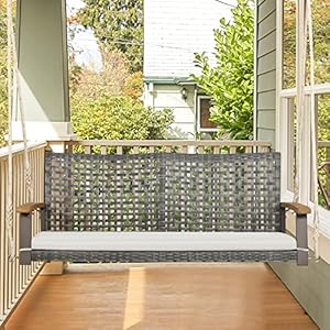   Tangkula-2-Person-Outdoor-Porch-Swing-with-118-Hanging-Ropes-Patiojoy-PE-Wicker-Patio-Hanging-Swing-Bench-with-Soft-Seat-Cushion-800-Lbs-Weight-Capacity-Suitable-for-Patio-Garden-Off-White