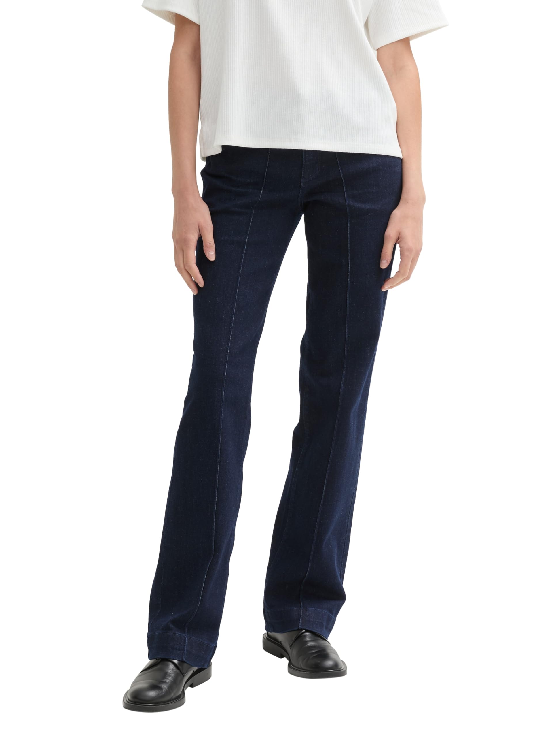 TOM TAILOR Women's Alexa Straight Jeans with Decorative Stitching