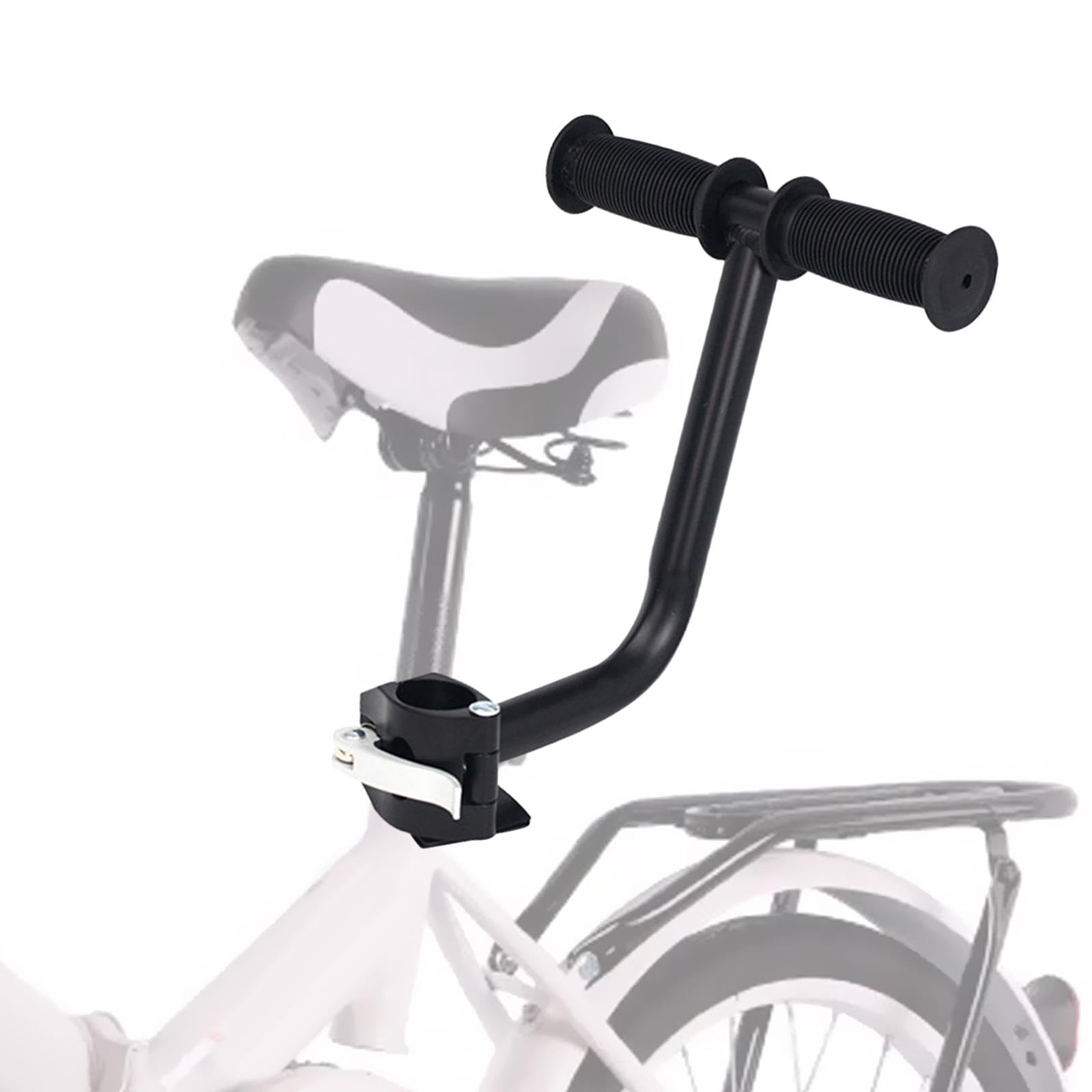 DYNWAVE Bike Handrail Bicycle Handrail Accessory Nonslip Gripping, Soft Rubber, Back Seat Armrest Bike Kids Seating Hand Rest, Without Screw