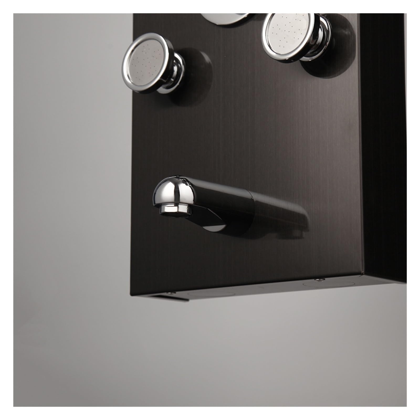 Thermostatisches Duschset mit intelligenter Armatu Dunkelgraues Nickel-gebürstetes Digitaldisplay-Duschpaneel, Säulen-LED-Regen-Wasserfall-Dusch-Spa-Düsen, Bad-Duschmischer-Wasserhahn ( Color : Dark G