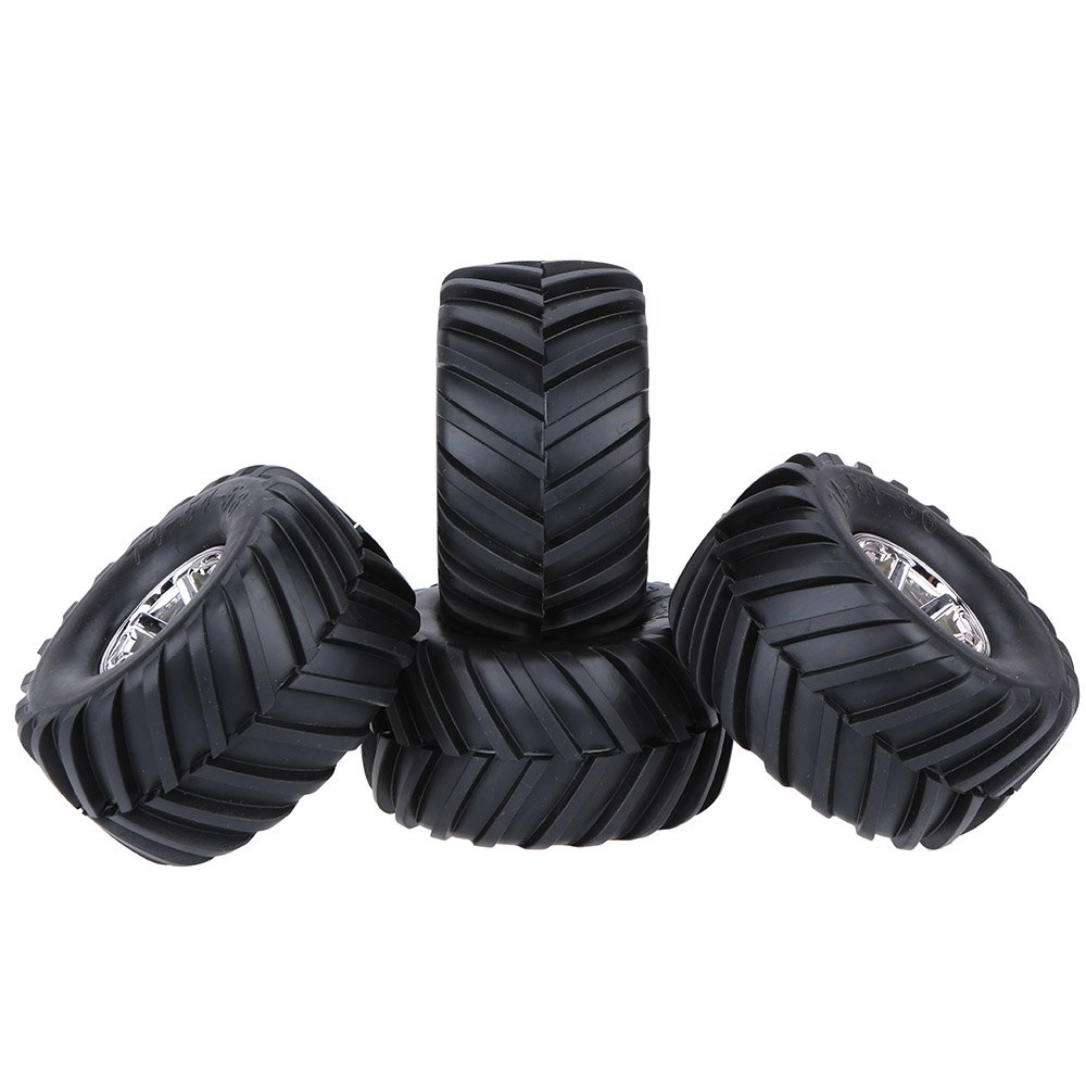 Pneumatici per Camion Fuoristrada 1/10 Pneumatici per Truck Ruote Auto RC 4 Pezzi 134 Mm Gomma Resistente All'usura Resistente Allo Schiacciamento 12 Mm Esagonale con