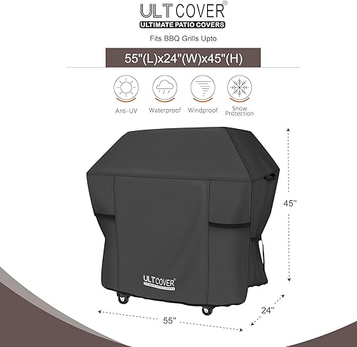 Miniatura 39 de ULTCOVER Cubierta impermeable para parrilla de 48 pulgadas, cubierta resistente para barbacoa de 2 a 3 quemadores, parrilla de gas al aire libre