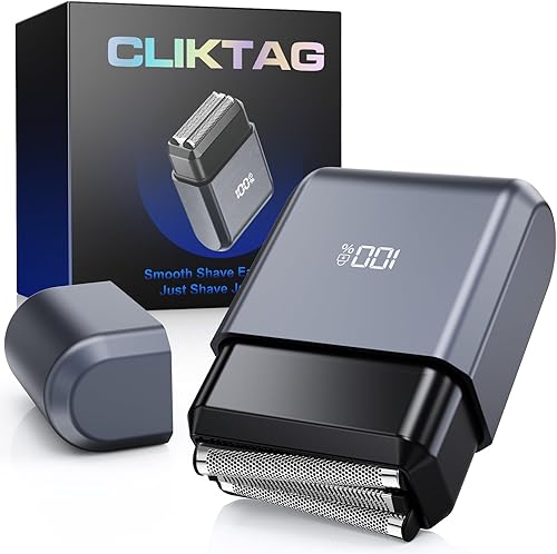 Mini Electric Foil Shaver for Men - 3 Floating Blades, LED Display, USB-C Rechargeable, IPX7 Waterproof, Portable Wet/Dry Razor for Face, Ideal for Travel & Home