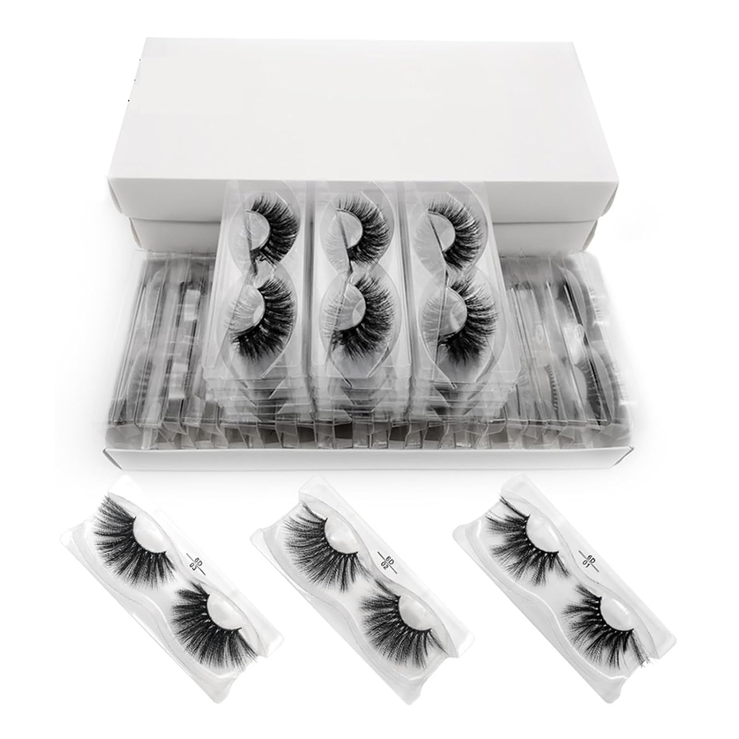 UAMOU Lash 3D Mink Eyelashes Natural Long False Eyelashes Makeup Full Strip Lashes 20 30 40 50 100