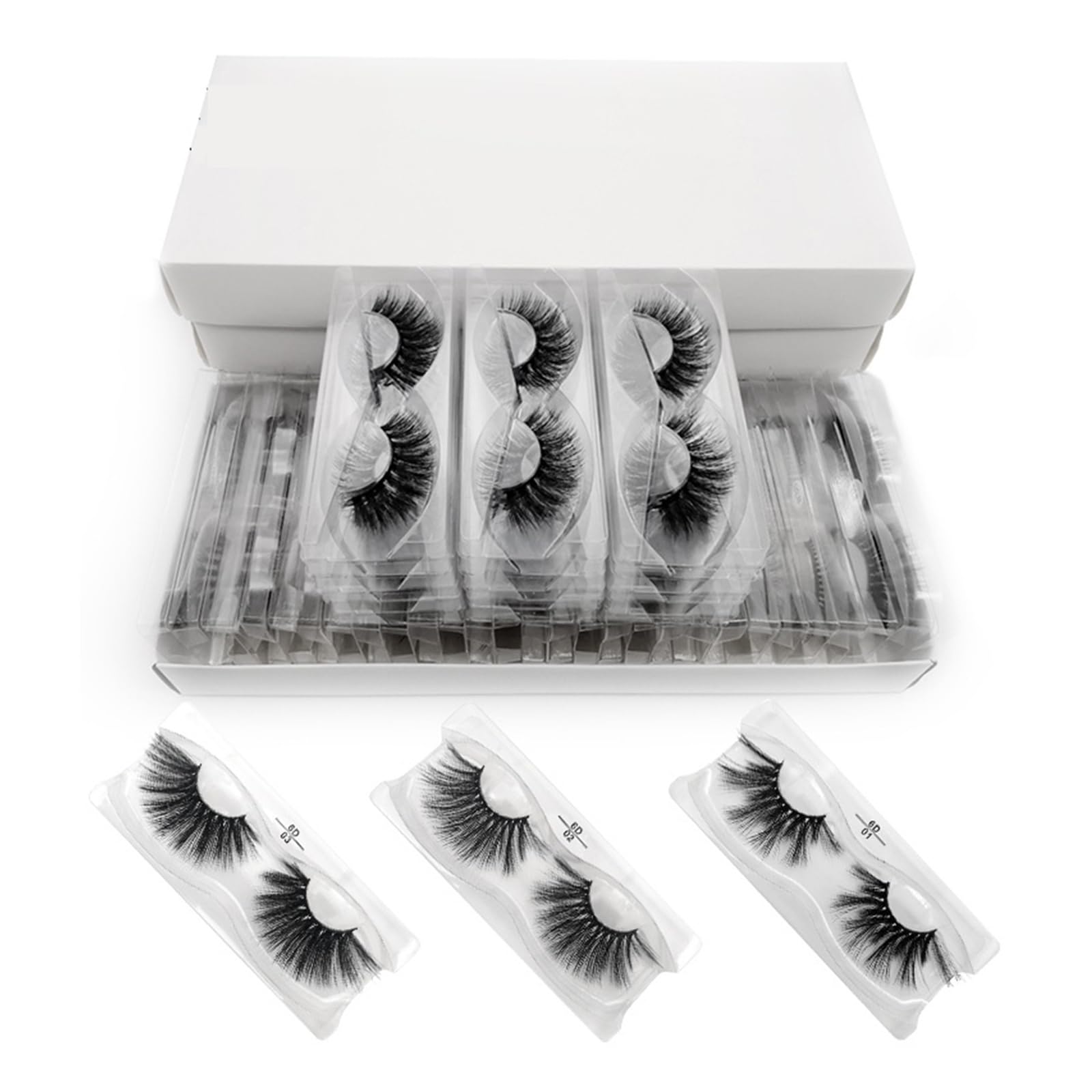 UAMOU Lash 3D Mink Eyelashes Natural Long False Eyelashes Makeup Full Strip Lashes 20 30 40 50 100