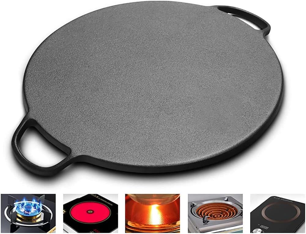 Cast Iron Flat-Bottom Pancake Pan, Non-Stick Crepe Pan, Pancake Pan with A Handle, Suitable for Fried Egg Tortillas