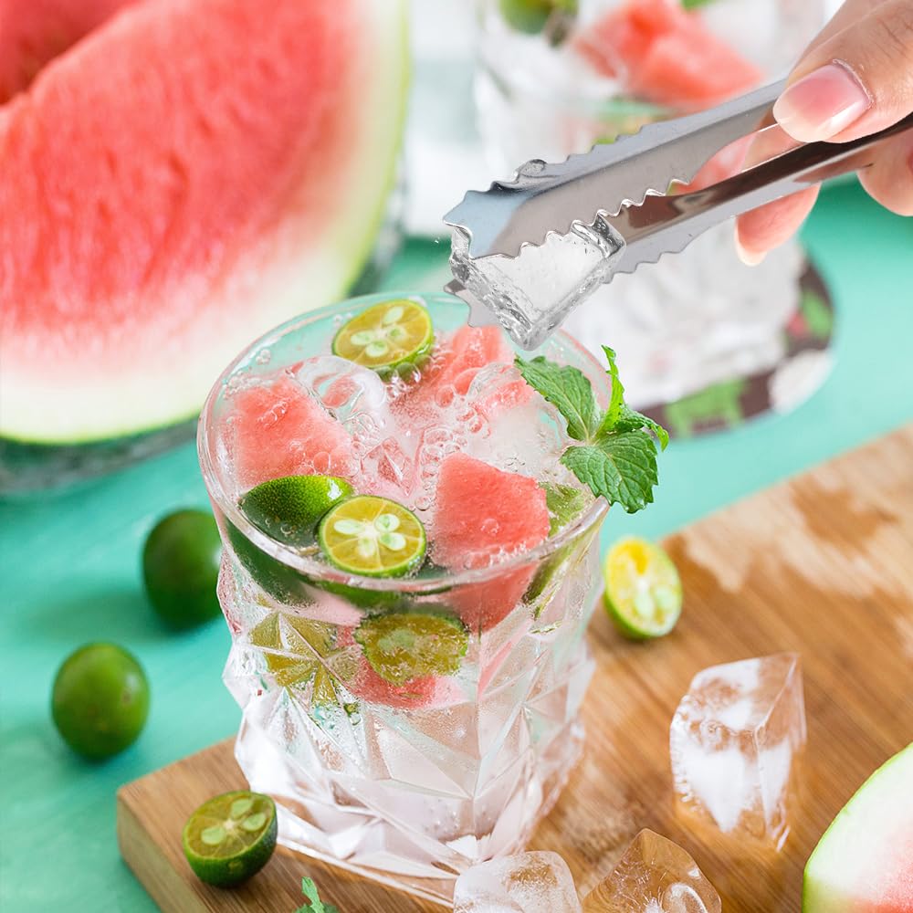 Edelstahl Eiszange Set, 15 Stück Zuckerzange und 3 Stück Eisschaufel, Zange Süßigkeiten, Eiswürfelzange, Candybar Servierzange, Küchenzange Bar Zubehör, für Hochzeit Party Bar Büfett Grill Picknick