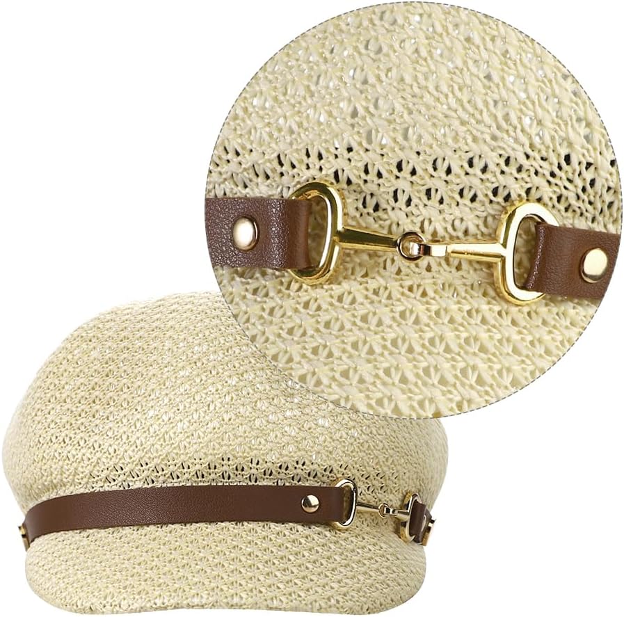 Summer Newsboy Caps for Women Breathable Trendy Beret Sun Hat Ladies Mesh Paper Boy Hat for Travel Beach Outdoor