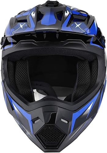 Miniatura 4 de 1Storm - Casco de motocross para adultos, BMX, MX, ATV, Dirt Bike, motocicleta cuádruple de cuatro ruedas, casco integral, estilo de carreras HF801