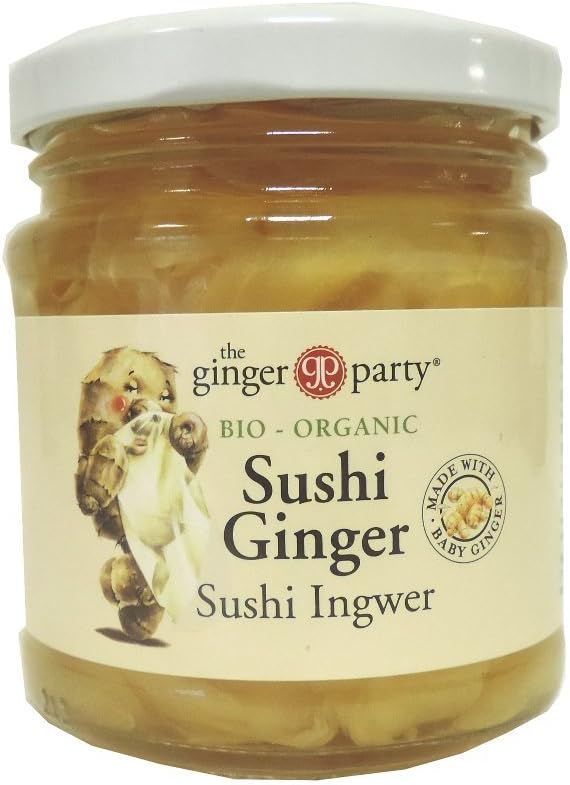 The Ginger Party Organic Pickled Sushi Ginger 190g (6 pack)