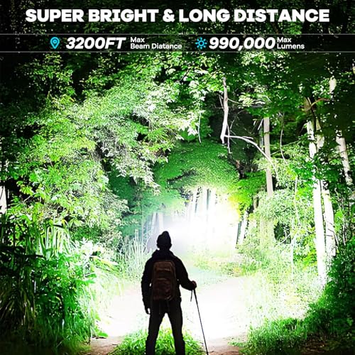 Super Bright 990,000 Lumens LED Headlamp with 3 Modes and USB Charging, IPX7 Waterproof for Outdoor Adventures
