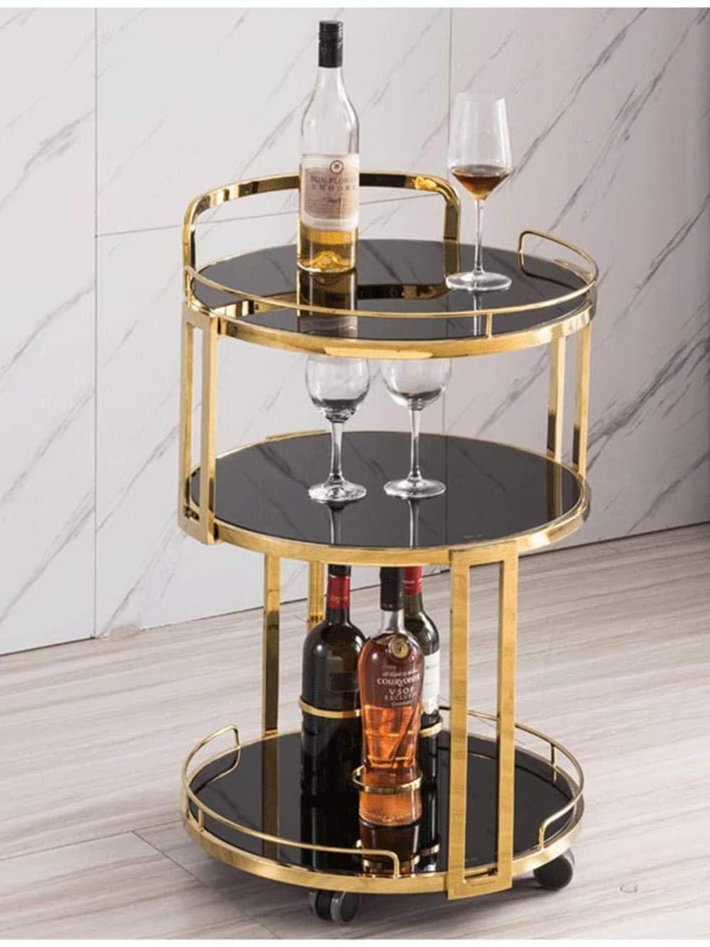 Carrello da cucina con rotelle, moderno armadietto portaoggetti per casa, hotel e ristorante, ideale per bevande e servizio da tè