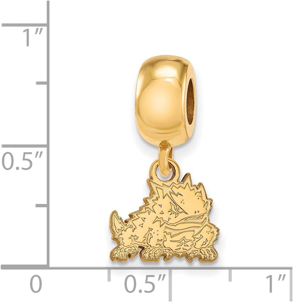 TCU Bead Charm Extra Small (3/8 Inch) Dangle (Gold Plated)
