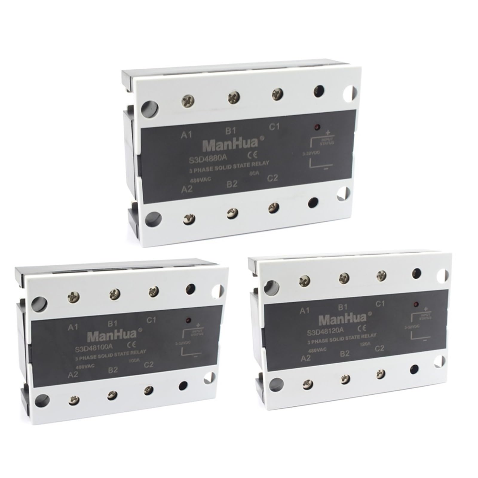SSR DC-AC 80A/100A/120A Relè allo Stato Solido trifase 480VAC 3-32VDC