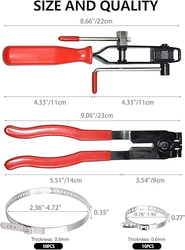 Miniatura 2 de Juego de 22 alicates de abrazadera de arranque CV, herramienta de extracción de eje CV, herramienta de bandas de abrazadera de oreja para manguera