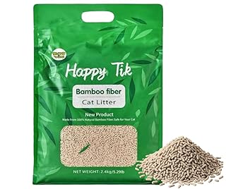 Plant-Based Bamboo Fiber Cat Litter, Green & Eco Friendly, Powerful Odor Control, No Chemicals, Instant Clumping, 99% Dust Free, 5.3Pounds, Fresh Bamboo Scent