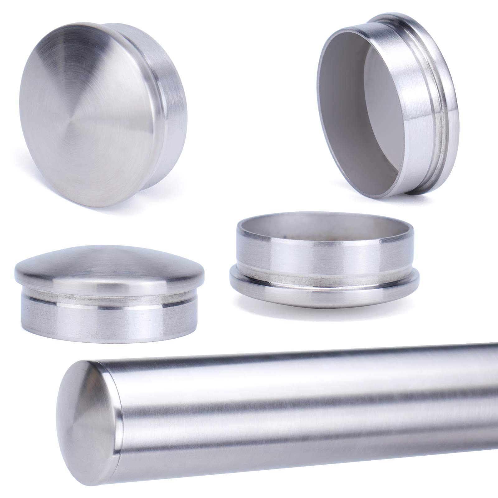 Buy Muzata 4Pack Handrail Fitting End Cap Cover Deck Stair Railing Brushed Stainless Steel