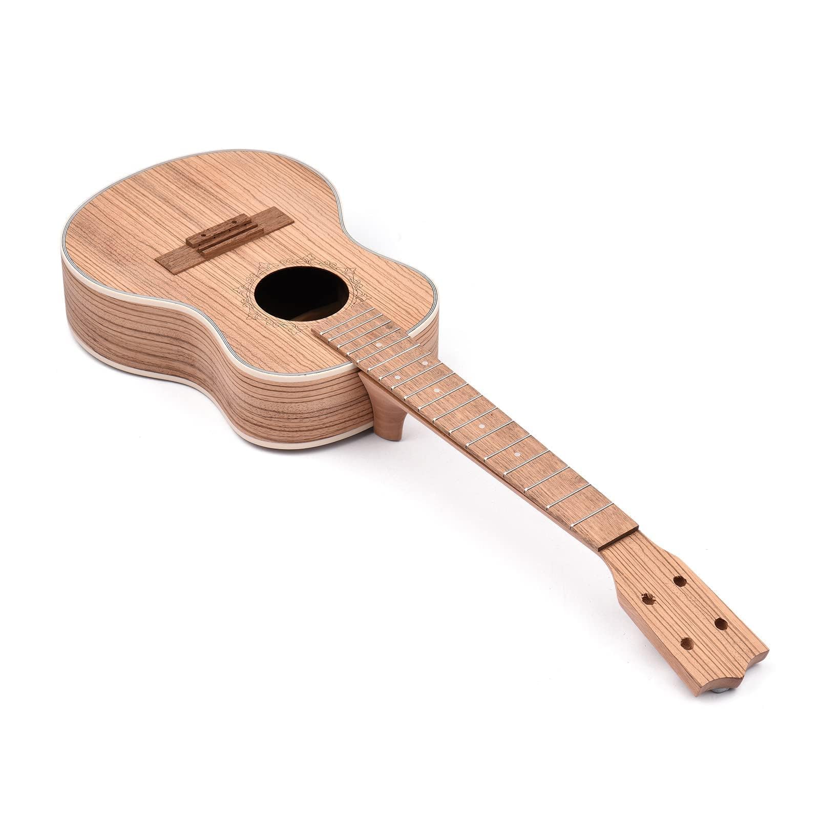Kit de Bricolage de ukulélé en Bois Zèbre, Kit de Bricolage de ukulélé Ténor de 26 Pouces avec Panneau de Bois en Bois de Zèbre avec des Pèches