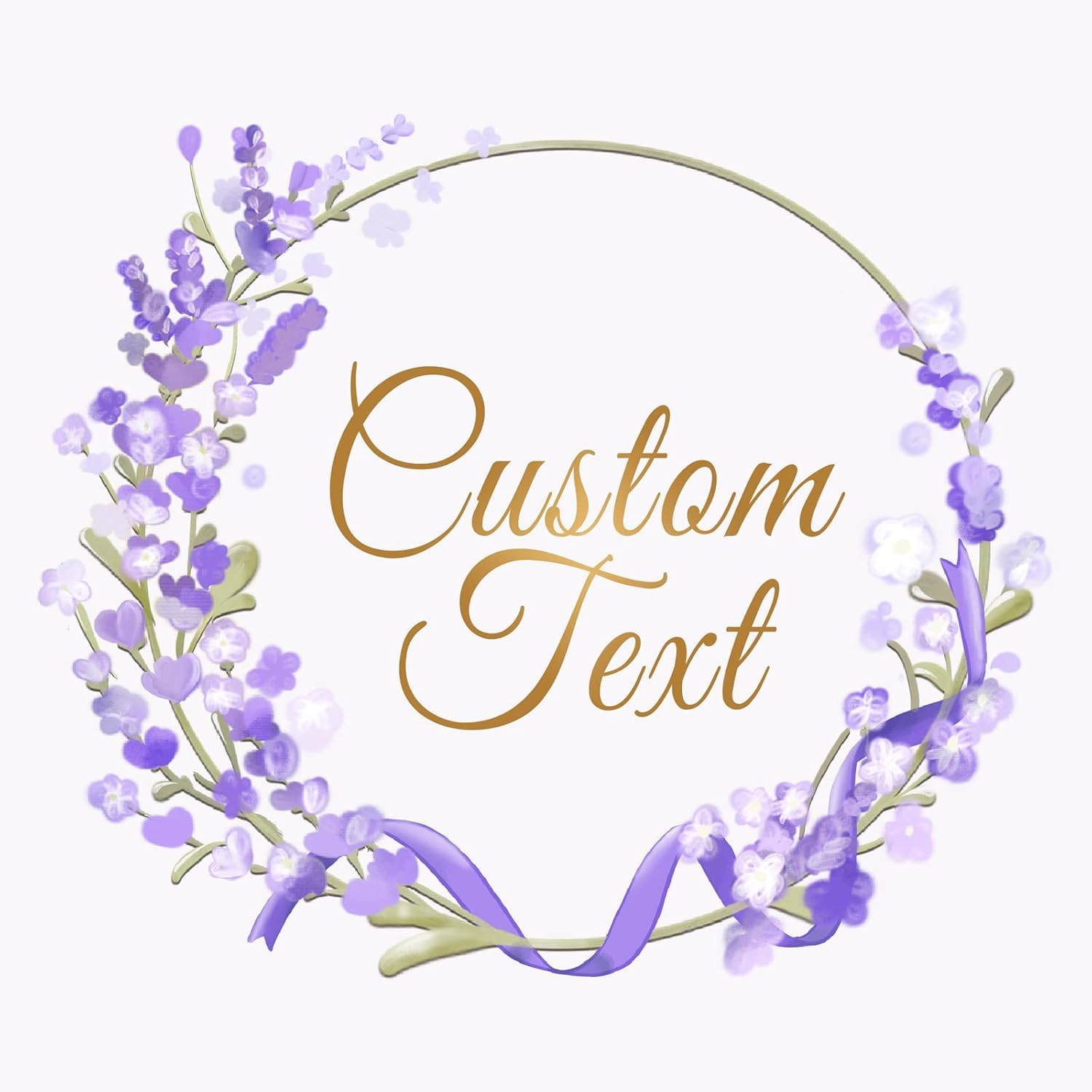 Personalised Custom Stickers Labels for Wedding Favours, Birthday, Business Logo, Customised, Waterproof, Fade-Resistant (Wreath Pattern 9, 51mm)