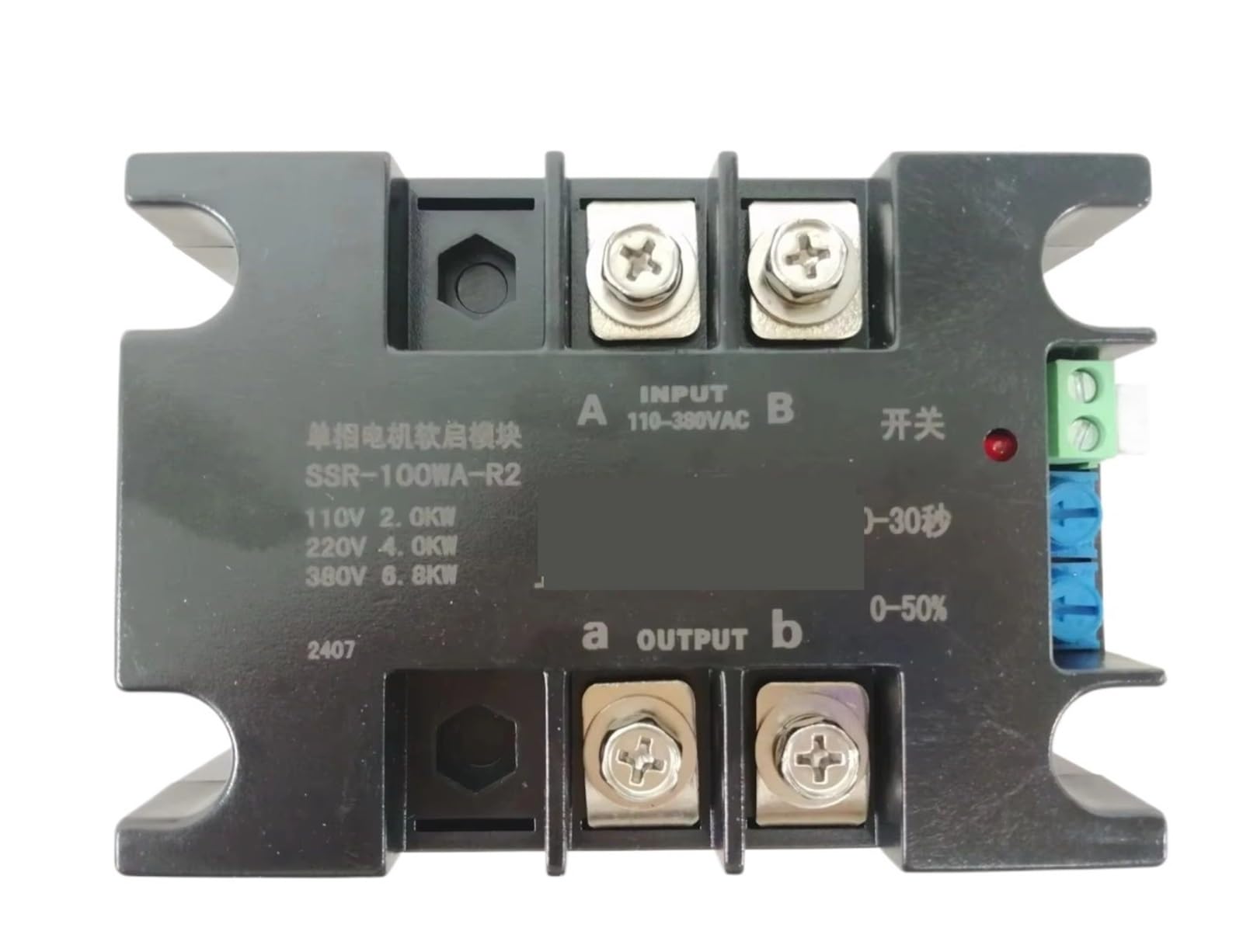 Arrancador suave de motor inteligente monofásico de 220 V, 1 kW, 1,5 kW, 2 kW, 4 kW, 6 kW y 8 kW, arranque lento for motor de bomba de agua.(SSR-60WA-R1(2KW))
