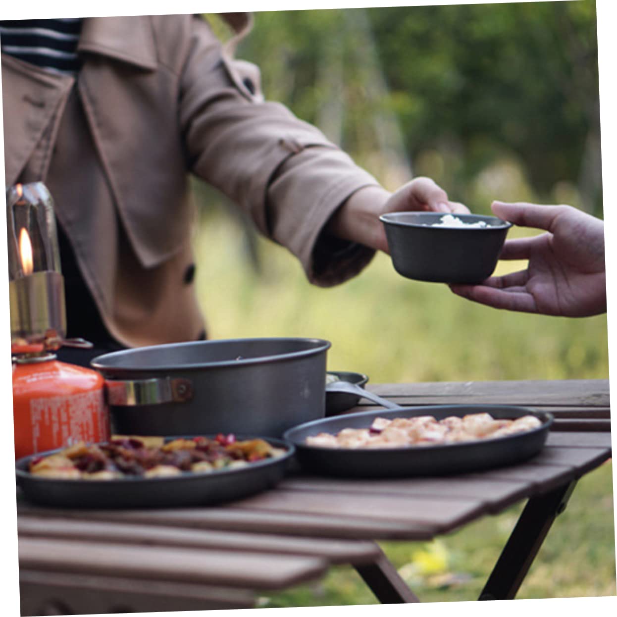 Ciieeo Portable Food Plate Aluminum Alloy Dinner Plate Snack Dish Compact for Camping Outdoor Events Easy to Carry