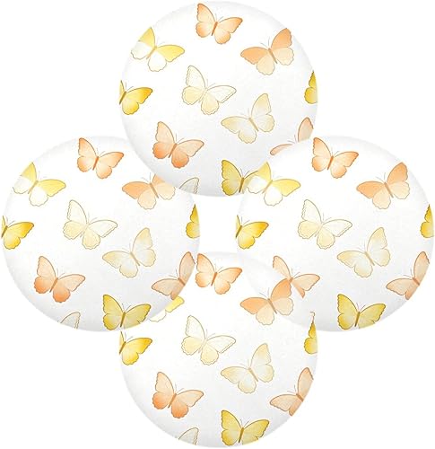 Miniatura 2 de Dreamy Yellow Butterflies Place mats for Round Table platemate 15x15 in manteles para comedor