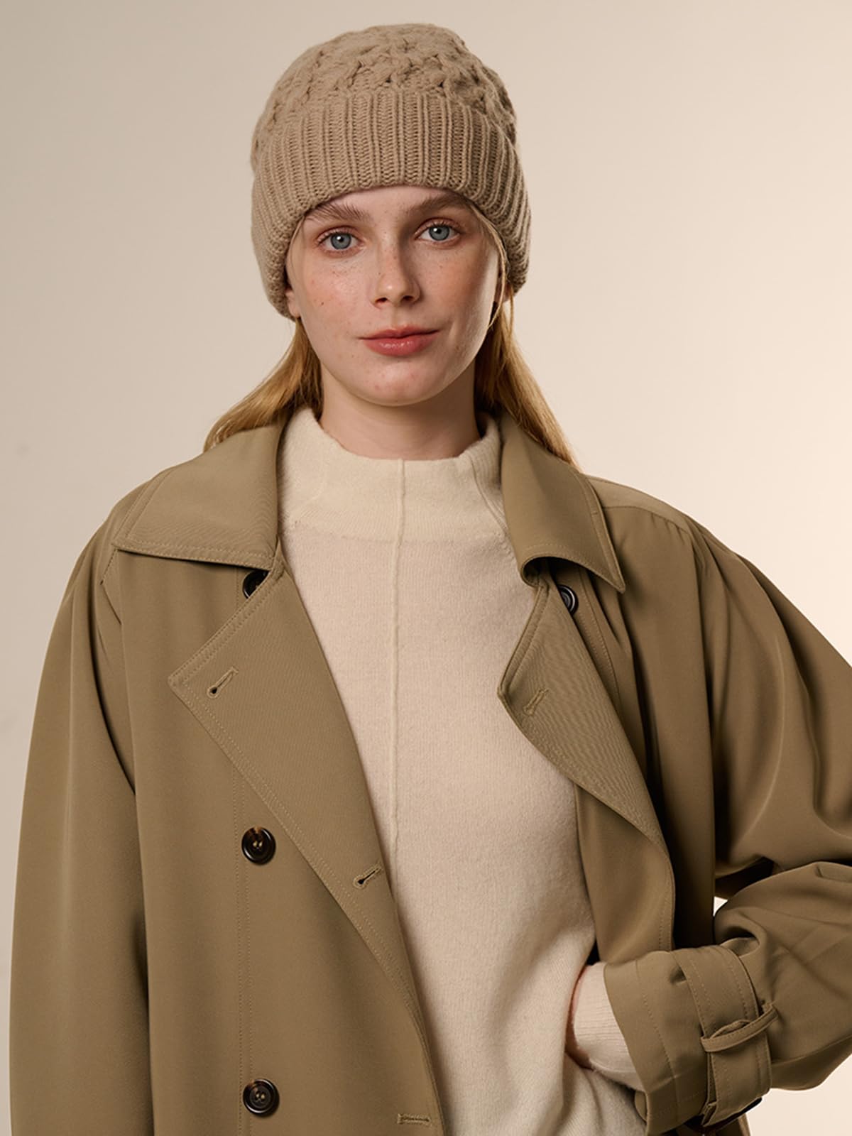 YUONNY Donna Cappello Beanie a Maglia con Risvolto in Tinta Unita, Uomo Berretto a Cranio Morbido e Caldo Autunno Inverno, 30% Cashmere e 70% Lana, Casual Skull Cappelli Antivento per Sci Ciclismo