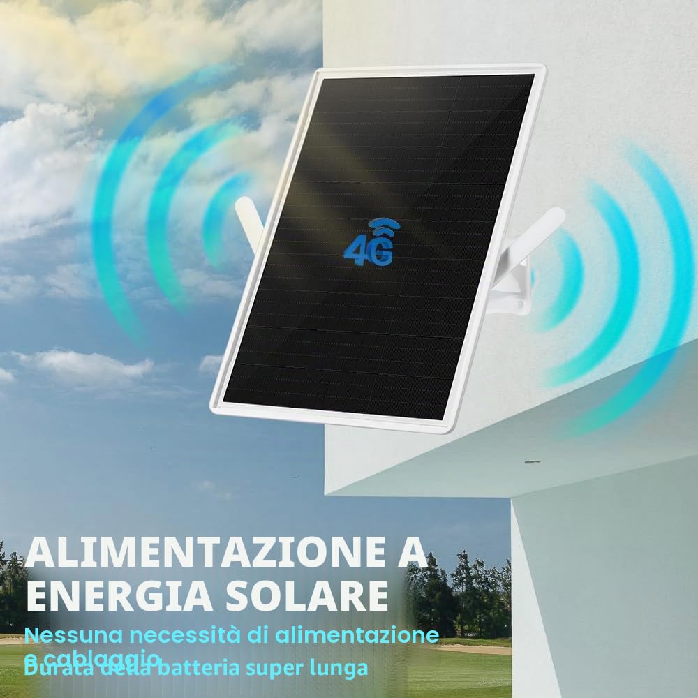 Solare Senza Fili Router 4G LTE con slot SIM, Modem Router Wifi 4G Sim 150Mbps, Ricarica Solareh & IP65 impermeabile,Senza Configurazion,modem con scheda SIM per tutti gli operatori (16in)