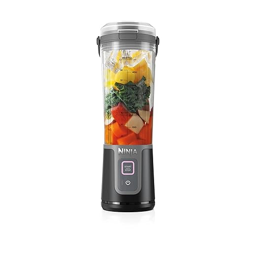 Ninja Blast Liquidificador Portátil Bivolt, Sem Fio, Recipiente de 470ml, Liquidificador Pessoal para Shakes e Smoothies, Livre de BPA, Tampa à Prova de Vazamento, Recarregável via USB-C